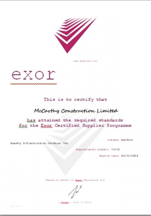 Exor Certification 2017