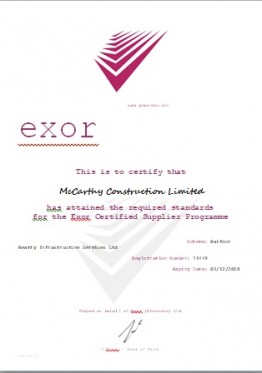 Exor Certification 2017